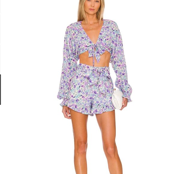 Majorelle floral SET (top+ shorts) size xs - Picture 1 of 5
